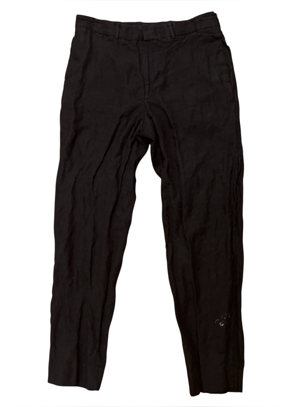 COS Pants Mens Size 30 Flat Front Dress Formal Regular Fit 100% Linen Knit Black